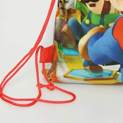 Mochila de Dibujos Mario 1 unids/Lote Decorar Niños Favores Eventos Fiesta Tema de Super Mario Feliz Cumpleaños Bolsas de Regalos con cordón Baby Shower