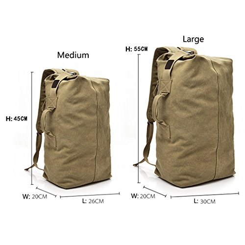 Mochila de lona de moda para hombre, bolsa de hombro, bolsa de viaje, bolsa de mano para equipaje, Army Green, Large