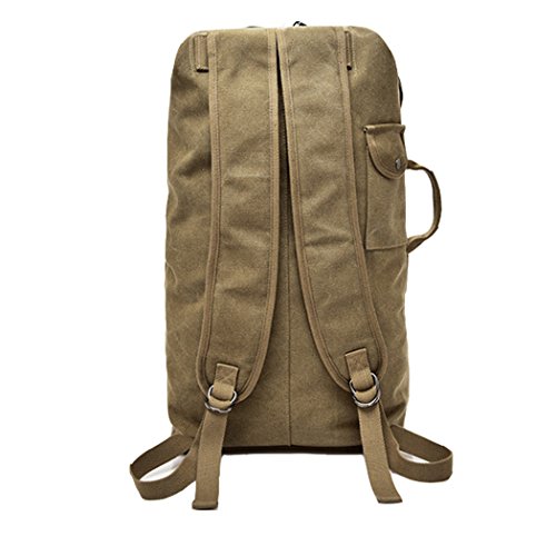 Mochila de lona de moda para hombre, bolsa de hombro, bolsa de viaje, bolsa de mano para equipaje, Army Green, Large