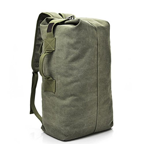 Mochila de lona de moda para hombre, bolsa de hombro, bolsa de viaje, bolsa de mano para equipaje, Army Green, Large