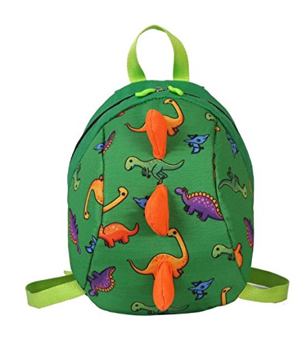 mochila de niños dinosaurio, mochila de niños Anti-lost, mochila de niño para la escuela,mochila de dibujos animados lindo para niños niños y niñas (Verde)