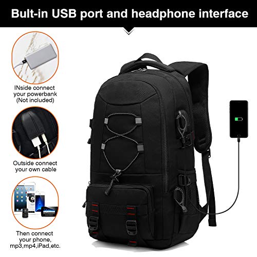 Mochila de Viaje, Mochila para Senderismo de 45L.Gran Capacidad.Mochila para Ordenador hasta 17.3 Pulgadas.Casual Impermeable y múltiples Bolsillos.Acampada,Excursiones,Deportes al Aire Libre Mochila de Viaje, Mochila para Senderismo de 45L.Gran Capacidad.Mochila para Ordenador hasta 17.3 Pulgadas.Casual Impermeable y múltiples Bolsillos.Acampada,Excursiones,Deportes al Aire Libre