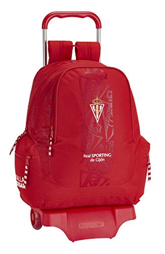 Mochila Escolar de Real Sporting de Gijón Oficial con Carro Safta 905