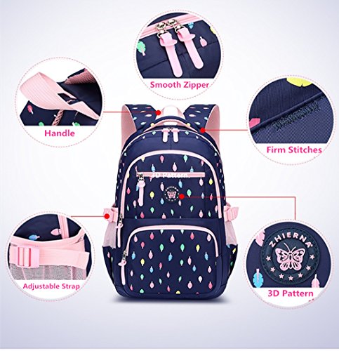 Mochila Escolar para niños,Bolsa de Escuela para niños Mochila Chica Mochila Bolsas de Hombro livianas Bolsa de Escuela de Nylon Chico Mochila Adolescente portátil Mochila - Azul