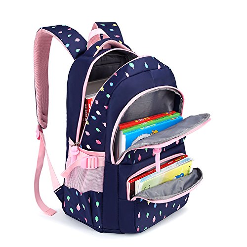 Mochila Escolar para niños,Bolsa de Escuela para niños Mochila Chica Mochila Bolsas de Hombro livianas Bolsa de Escuela de Nylon Chico Mochila Adolescente portátil Mochila - Azul