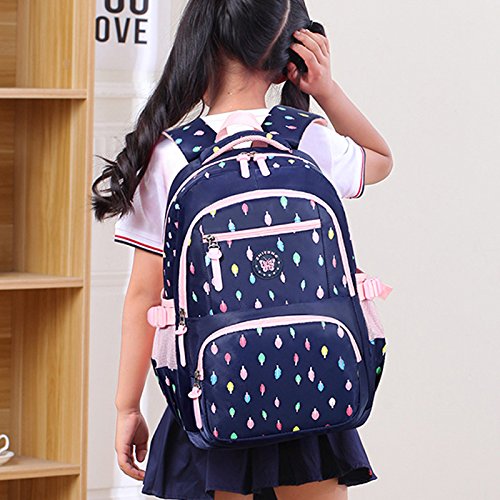 Mochila Escolar para niños,Bolsa de Escuela para niños Mochila Chica Mochila Bolsas de Hombro livianas Bolsa de Escuela de Nylon Chico Mochila Adolescente portátil Mochila - Azul