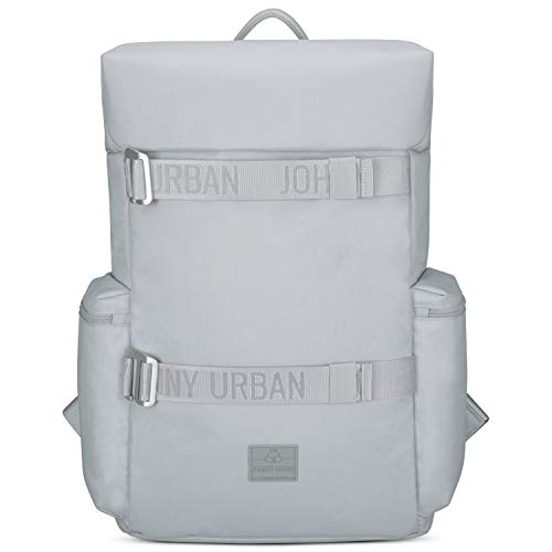 Mochila Hombre & Mujer Gris Grande - Johnny Urban Stan Mochilas de Botellas Pet Recicladas - Bolso Viaje, Universidad y Deporte - Exterior Impermeable y Bolsillo para Portátil de 15.6 Pulgadas