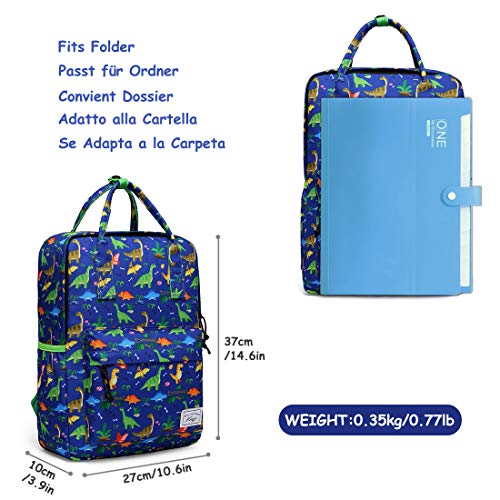 Mochila Infantil, Kasgo Mochila Preescolar Lindo de Kindergarten Mochila Escolar Niños con Correa Pecho Dinosaurio