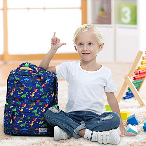 Mochila Infantil, Kasgo Mochila Preescolar Lindo de Kindergarten Mochila Escolar Niños con Correa Pecho Dinosaurio