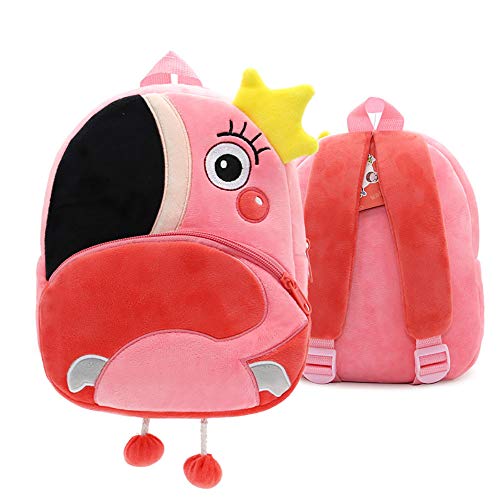 Mochila Infantil Kindergarten, Pequeño Linda Mochilas para Guardería Flamenco Animales Design Suave Mochila de Felpa para Bebe Niños Niñas 2-4 Años Mochila Infantil Kindergarten, Pequeño Linda Mochilas para Guardería Flamenco Animales Design Suave Mochila de Felpa para Bebe Niños Niñas 2-4 Años
