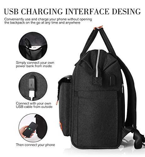 Mochila Mujer con Puerto de USB, Mochila para Portátil 15,6 Pulgadas, Multifuncional Mochila Portátil para Negocio, Viaje, Trabajo Mochila Mujer con Puerto de USB, Mochila para Portátil 15,6 Pulgadas, Multifuncional Mochila Portátil para Negocio, Viaje, Trabajo