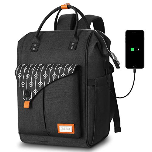 Mochila Mujer con Puerto de USB, Mochila para Portátil 15,6 Pulgadas, Multifuncional Mochila Portátil para Negocio, Viaje, Trabajo