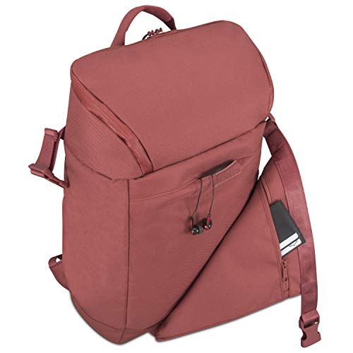 Mochila Mujer y Hombre Rojo - Johnny Urban Luca Mochilas Hecho de Botellas de Plástico Reciclado - Bolso para Portátil 15.6 Pulgadas, Ocio, Viaje, Universidad, Yoga y Fitness - Exterior Impermeable