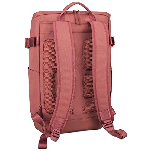 Mochila Mujer y Hombre Rojo - Johnny Urban Luca Mochilas Hecho de Botellas de Plástico Reciclado - Bolso para Portátil 15.6 Pulgadas, Ocio, Viaje, Universidad, Yoga y Fitness - Exterior Impermeable