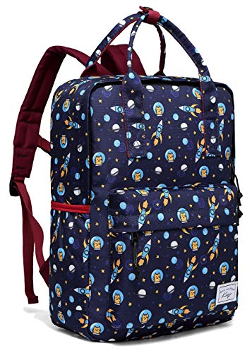 Mochila Niños Infantil, Kasgo Mochila Escolar Niños Mochila Preescolar Personalizada de Kindergarten con Correa Pecho Astronauta