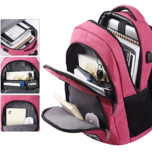 Mochila para Portátil con USB Puerto de Carga Mochila de Negocio hasta 15,6 Pulgadas,Mochila Escolar 35L