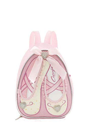 Mochila pequeña infantil con diseño de zapatos de ballet (B122 C), color rosa o lila (rosa) de Capezio Mochila pequeña infantil con diseño de zapatos de ballet (B122 C), color rosa o lila (rosa) de Capezio