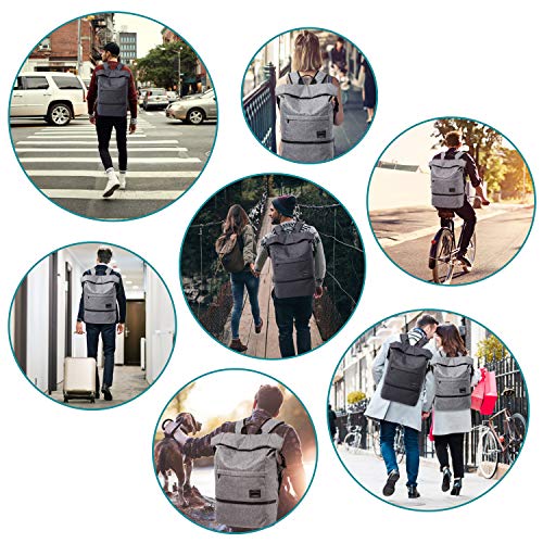 Mochila portátil, Mochilas Escolares, Macuto de Viaje ITSHINY Bolsa de antirrobo Roll Top Bolsa Escolar Mochila Casual de día Ligera y Resistente al Agua para Hombre Mujeres hasta 15,6 Pulgadas Gris Mochila portátil, Mochilas Escolares, Macuto de Viaje ITSHINY Bolsa de antirrobo Roll Top Bolsa Escolar Mochila Casual de día Ligera y Resistente al Agua para Hombre Mujeres hasta 15,6 Pulgadas Gris