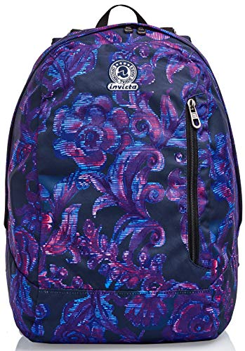 Mochila Reversible Invicta, Twist Eco-Material, Azul, 2 en 1 de fantasía y Color Liso, Escuela y Tiempo Libre