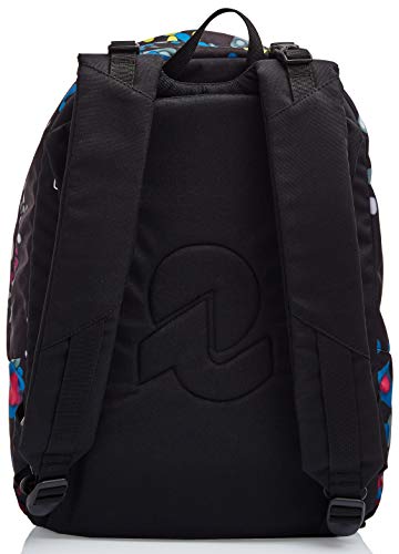 Mochila Reversible Invicta, Twist Eco-Material, Negro, 2 en 1 de fantasía y Color Liso, Escuela y Tiempo Libre