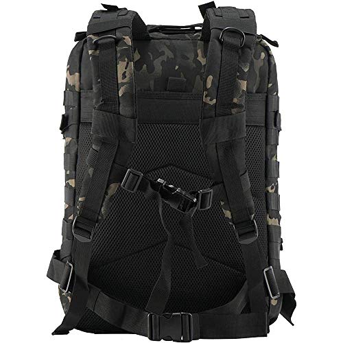 Mochila táctica de 45 l, para senderismo, ciclismo, escalada, unisex(camuflaje negro CP)