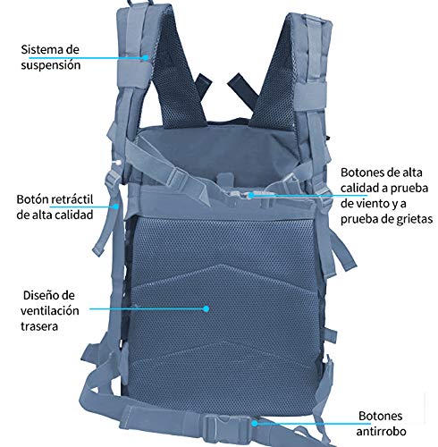 Mochila Táctica Militar 45L Mochila Militar Mochila de Caza Mochila Repelente de Insectos Bolsa Grande para Acampar y Escalada Bolsa Especial Militar 3 Días Bolsa de Asalto al Aire Libre Bolsa Molle