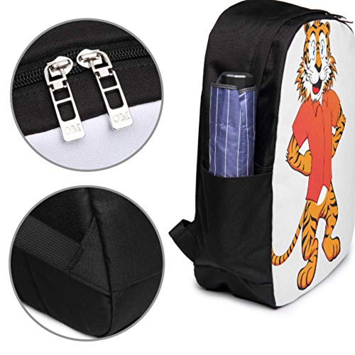 Mochilas Escolares para la Universidad Brave Strong Lively Cartoon Cartoon Tiger College Bag para Mujeres con Puerto de Carga USB y Puerto para Auriculares para Viajes de Trabajo universitar