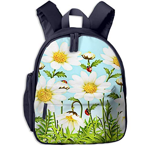 Mochilas Infantiles, Bolsa Mochila Niño Mochila Bebe Guarderia Mochila Escolar con Flor de manzanilla Horizontal para Niños De 3 A 6 Años De Edad