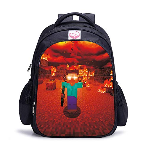 Mochilas Minecrafted Mochilas Escolares Impermeables para niños Mochilas Escolares de Dibujos Animados para niños con Cremallera Regalos para niños-4