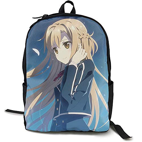 Mochilas,Sword Art Online-Asuna School Uniform Anime Bookbag, Bolsos Universitarios Adecuados para Correr Atlético En El Gimnasio,32cm(W) x42cm(H)