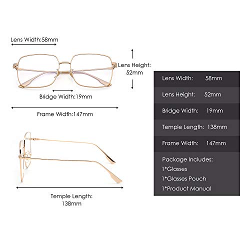 Moda Metal Gafas Ópticas Marco Cuadrado Anti Luz Azul Computadora Anteojos Protección Para Los Ojos Mujer Dorado Moda Metal Gafas Ópticas Marco Cuadrado Anti Luz Azul Computadora Anteojos Protección Para Los Ojos Mujer Dorado