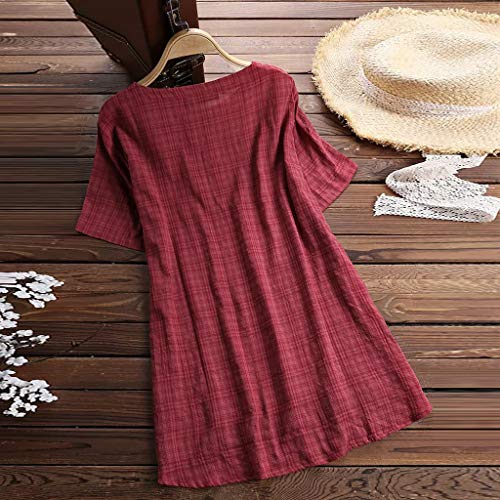 Moda Mujer Kaftan Baggy algodón Lino Blusa túnica Informal Moda Mujer Kaftan Baggy algodón Lino Blusa túnica Informal