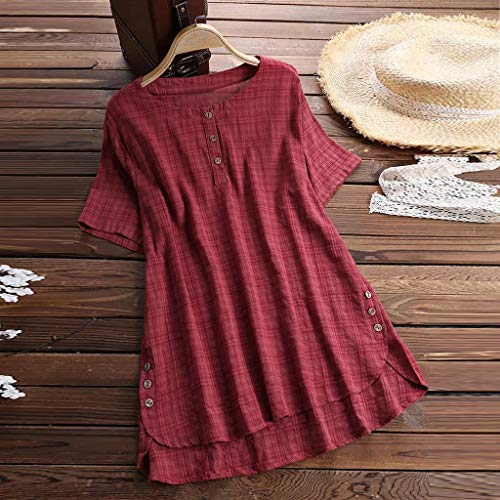 Moda Mujer Kaftan Baggy algodón Lino Blusa túnica Informal Moda Mujer Kaftan Baggy algodón Lino Blusa túnica Informal
