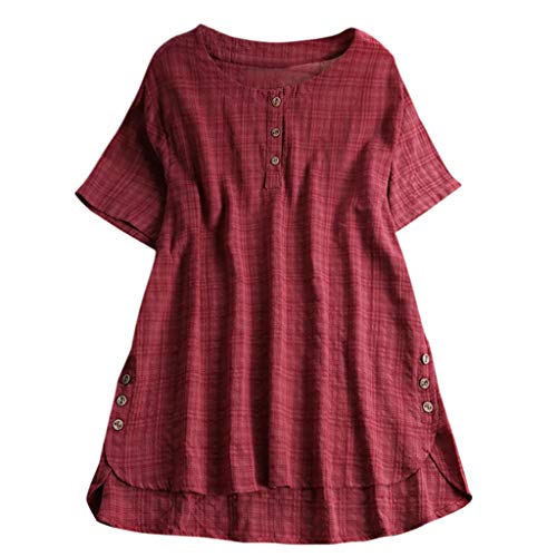 Moda Mujer Kaftan Baggy algodón Lino Blusa túnica Informal Moda Mujer Kaftan Baggy algodón Lino Blusa túnica Informal