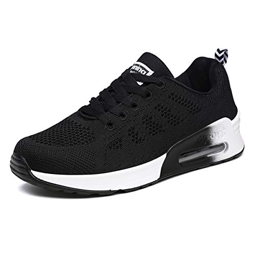 Moda para Mujer Entrenador de Running de Aire Transpirable Jogging Fitness Sneakers Casual Walking Shoes Negro EU 38