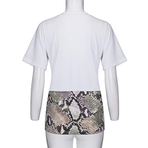 Moda para Mujer Pacthwork Estampado de Leopardo Manga de Lentejuelas Camiseta Blusa Informal Top Moda para Mujer Pacthwork Estampado de Leopardo Manga de Lentejuelas Camiseta Blusa Informal Top
