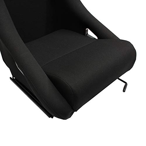 MODAUTO Asiento Deportivo Coche, Baquets Deportivo, de Tela, con Ríeles incluidos, Conductor y Pasajero, Universal para Coche y Simulador de Conducción , Modelo N001L, Negro