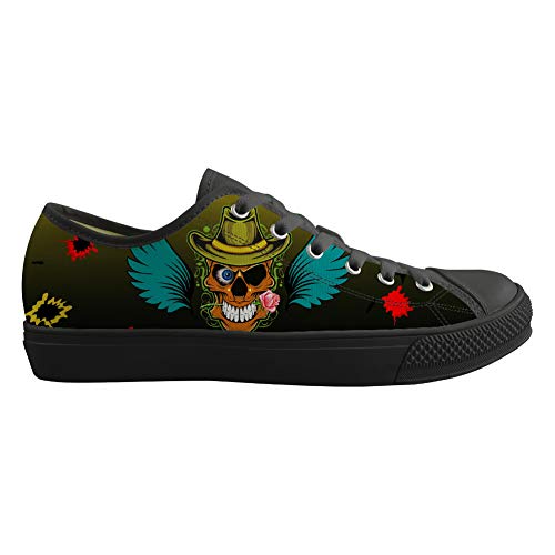 MODEGA 2019 La Impresión del Cráneo Zapatos Superiores Niñas Zapato De Lona Impresión del Cráneo Zapatos Bicicleta Elíptica Mujere MODEGA 2019 La Impresión del Cráneo Zapatos Superiores Niñas Zapato De Lona Impresión del Cráneo Zapatos Bicicleta Elíptica Mujere
