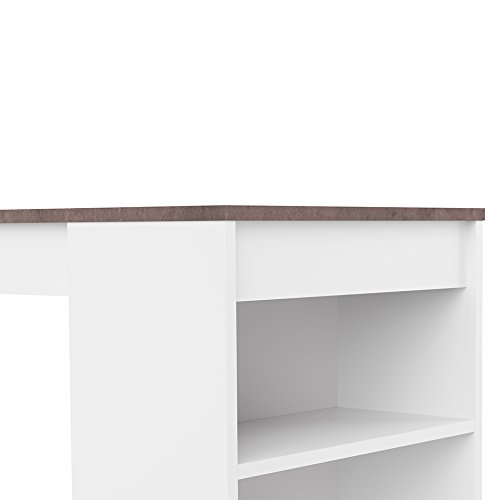 Modern Loft Mesa Ramsay, 115 x 50 x 102.7 cm, Blanco y Negro