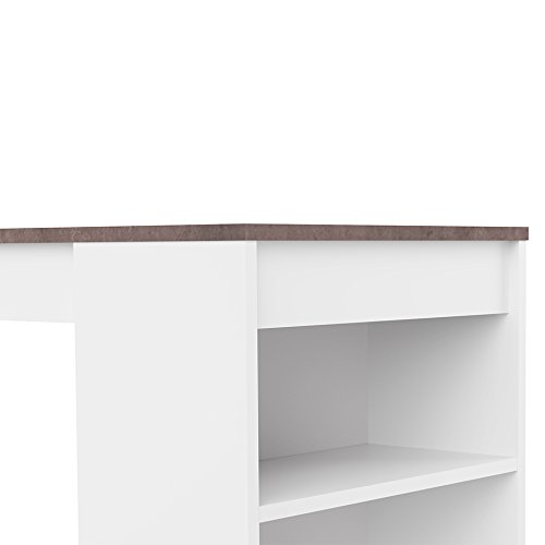 Modern Loft Mesa Ramsay, 115 x 50 x 102.7 cm, Blanco y Negro Modern Loft Mesa Ramsay, 115 x 50 x 102.7 cm, Blanco y Negro