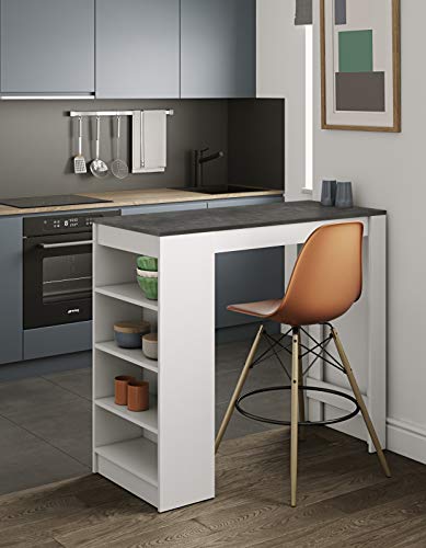Modern Loft Mesa Ramsay, 115 x 50 x 102.7 cm, Blanco y Negro Modern Loft Mesa Ramsay, 115 x 50 x 102.7 cm, Blanco y Negro
