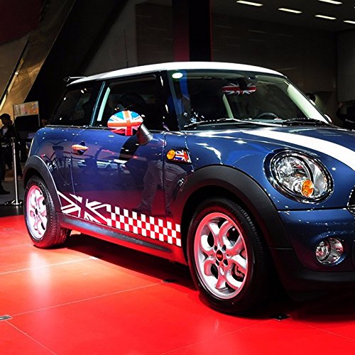 MODIFYCAR Bandas Laterales para Cooper-Cuadros Color Blanco Union Jack Countryman One R56 R57 R53 R50