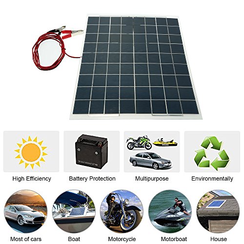 Módulo de panel solar monocristalino de enjoysolar 30W 12V Semi Flexibles Sistema de Panel Solar Dispositivo de Panel Solar Cargador de Batería Silicio Monocristalino Alto índice de Conversión Car