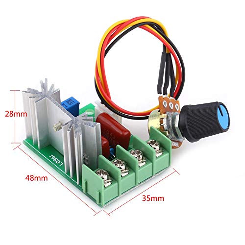 Módulo regulador de voltaje eléctrico AC 50-220V 2000W SCR, interruptor de temperatura del transformador del tablero estabilizador de voltaje de salida / atenuador de luz del regulador de velocidad
