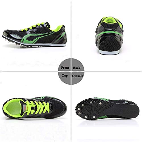 mofeng Track Spikes - Zapatillas de deporte para hombre y mujer, de malla, para atletismo, para niños y niñas, para entrenamiento de carreras con pinchos, color Negro, talla 39 2/3 EU mofeng Track Spikes - Zapatillas de deporte para hombre y mujer, de malla, para atletismo, para niños y niñas, para entrenamiento de carreras con pinchos, color Negro, talla 39 2/3 EU