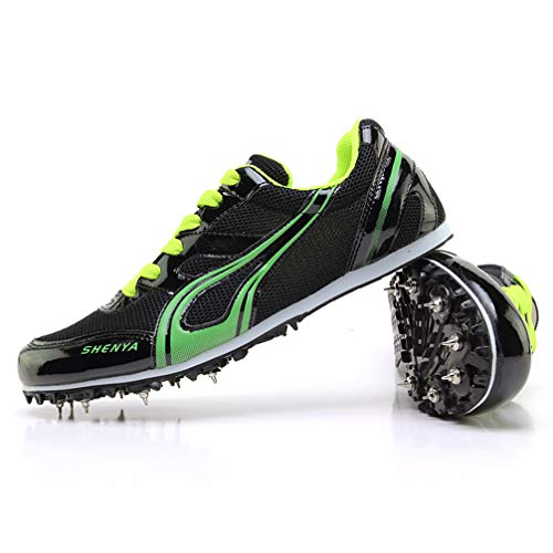 mofeng Track Spikes - Zapatillas de deporte para hombre y mujer, de malla, para atletismo, para niños y niñas, para entrenamiento de carreras con pinchos, color Negro, talla 39 2/3 EU mofeng Track Spikes - Zapatillas de deporte para hombre y mujer, de malla, para atletismo, para niños y niñas, para entrenamiento de carreras con pinchos, color Negro, talla 39 2/3 EU