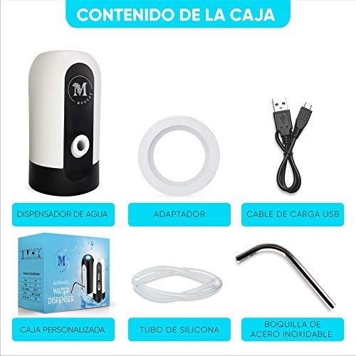 Moguat Dispensador de Agua para Garrafas con Adaptador, Grifo Dosificador Eléctrico Automático, Bomba Botella Agua Fria y Caliente