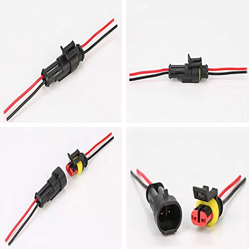 moinkerin 5 Piezas Conectores Electricos 2 Pines Conector de Cable Enchufe Impermeable Empalmes Cables Electricos para Barcos, Motocicletas, Scooters, Camiones, Quads, Bicicletas y Triciclos moinkerin 5 Piezas Conectores Electricos 2 Pines Conector de Cable Enchufe Impermeable Empalmes Cables Electricos para Barcos, Motocicletas, Scooters, Camiones, Quads, Bicicletas y Triciclos
