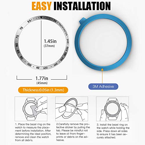 MoKo Anillo Protector de Reloj, Compatible con Samsung Galaxy Watch 3 45mm, Acero Inoxidable Resistente a AraƱazos, Escala Digital para Proteger la Caja - Plata con Letras Negras MoKo Anillo Protector de Reloj, Compatible con Samsung Galaxy Watch 3 45mm, Acero Inoxidable Resistente a AraƱazos, Escala Digital para Proteger la Caja - Plata con Letras Negras