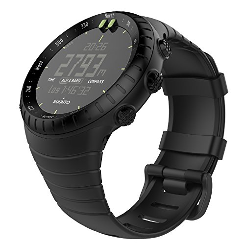 MoKo Banda de Reloj para Suunto Core, Clásico Reemplazo Suave Puño/Pulsera con Cierre de Metal para Suunto Core Smart Watch, se Ajusta a la Muñeca de 5.51 "-9.06" (140mm-230mm), Negro